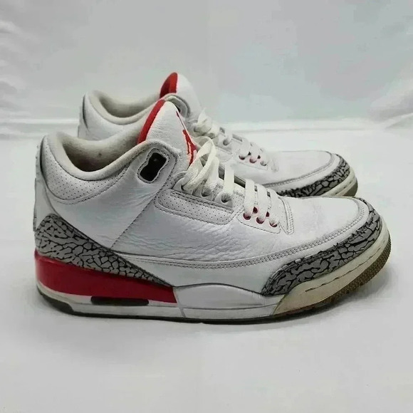 Nike Men\'s Air Jordan 3 Retro Hall of Fame Sneaker Shoes Red White Size 7.5 main image 8